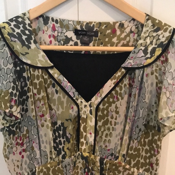 Voir Voir Sheer Floral A-line Dress Sz 10 - Picture 4 of 8